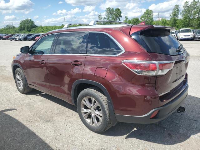5TDJKRFH6ES048977 - 2014 TOYOTA HIGHLANDER XLE Bordo foto 2