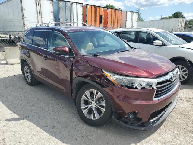 5TDJKRFH6ES048977 - 2014 TOYOTA HIGHLANDER XLE Bordo foto 4