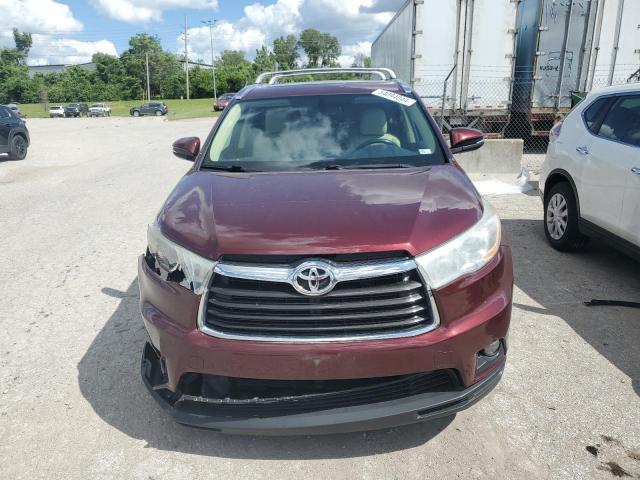 5TDJKRFH6ES048977 - 2014 TOYOTA HIGHLANDER XLE Bordo foto 5