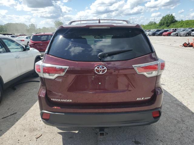 5TDJKRFH6ES048977 - 2014 TOYOTA HIGHLANDER XLE Bordo foto 6