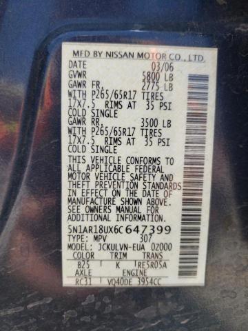 5N1AR18UX6C647399 - 2006 NISSAN PATHFINDER LE 灰色 照片 13