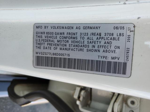 WVGZG77L86D005715 - 2006 VOLKSWAGEN TOUAREG 3.2 WHITE photo 13