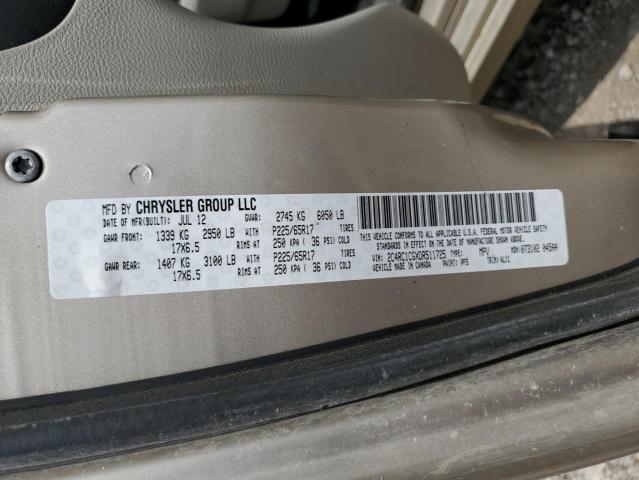 2C4RC1CGXDR511725 - 2013 CHRYSLER TOWN & COU TOURING L GOLD photo 13