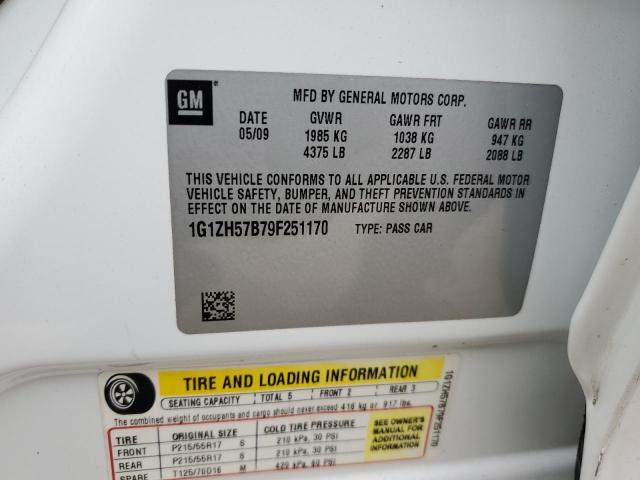 1G1ZH57B79F251170 - 2009 CHEVROLET MALIBU 1LT 白色 照片 12