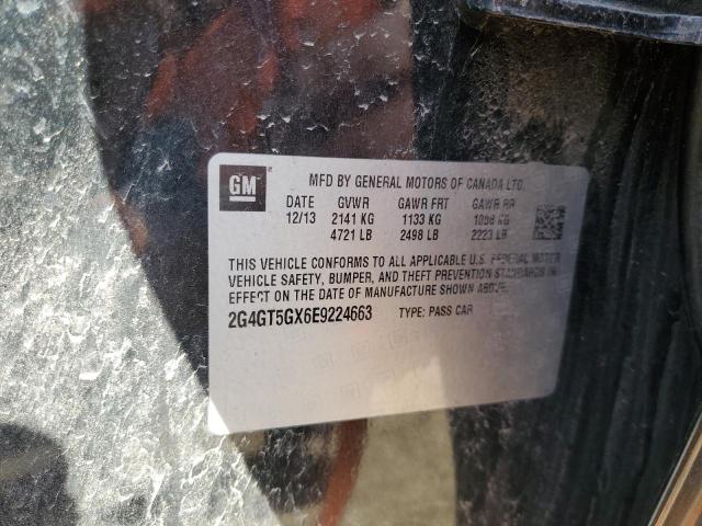2G4GT5GX6E9224663 - 2014 BUICK REGAL GS BLACK photo 12