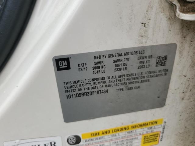 1G11D5RR3DF107434 - 2013 CHEVROLET MALIBU 1LT WHITE photo 12