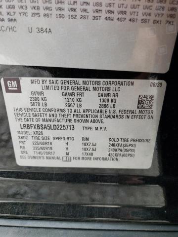 LRBFXBSA5LD225713 - 2020 BUICK ENVISION PREFERRED BLACK photo 12