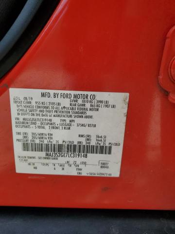 MAJ3S2GE7LC319148 - 2020 FORD ECOSPORT SE წითელი ფოტო 13