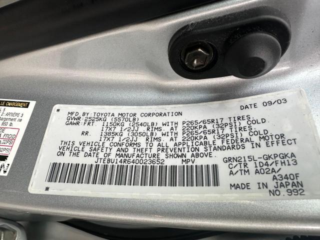 JTEBU14R640023652 - 2004 TOYOTA 4RUNNER SR5 银色 照片 10