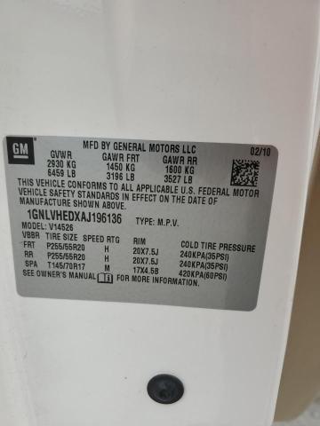 5GZLRVEDXAJ205959 - 2010 SATURN OUTLOOK XR WHITE photo 13