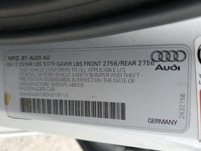 WAUGGAFC8DN019113 - 2013 AUDI A6 PREMIUM PLUS SILVER photo 12