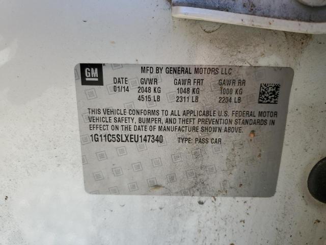 1G11C5SLXEU147340 - 2014 CHEVROLET MALIBU 1LT WHITE photo 12