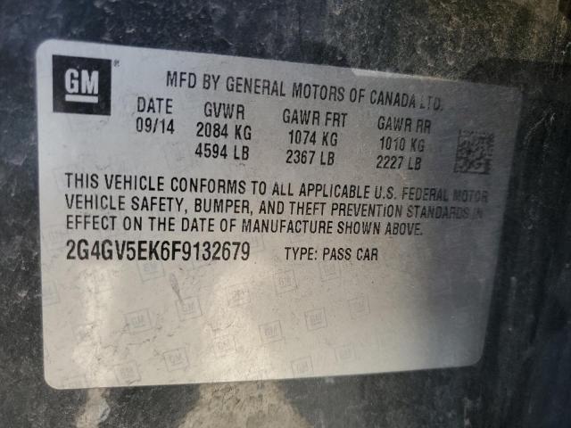 2G4GV5EK6F9132679 - 2015 BUICK REGAL 石墨色 照片 12