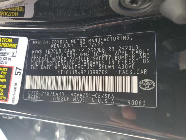 4T1G11BK9PU088769 - 2023 TOYOTA CAMRY SE NIGHT SHADE BLACK photo 12