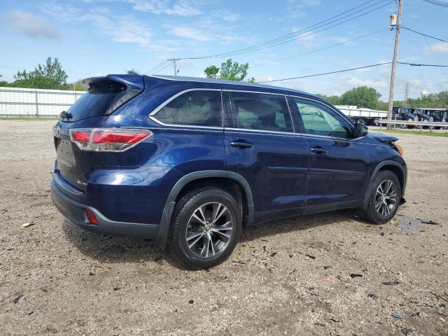 5TDJKRFH3GS229070 - 2016 TOYOTA HIGHLANDER XLE BLUE photo 3