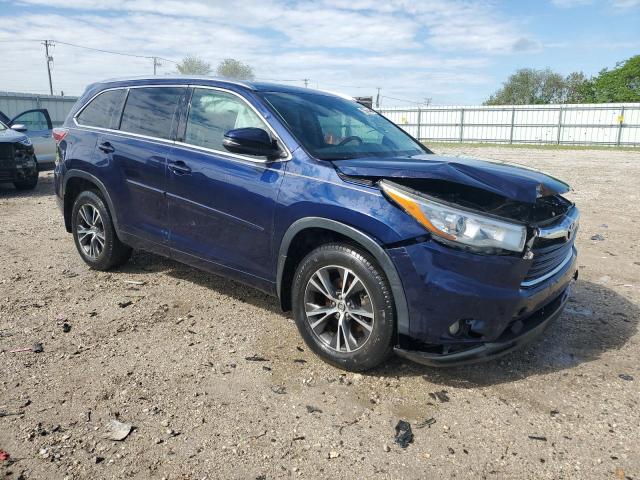 5TDJKRFH3GS229070 - 2016 TOYOTA HIGHLANDER XLE BLUE photo 4