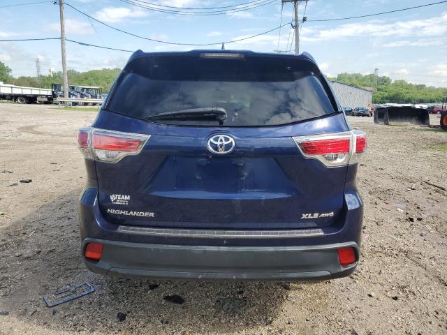 5TDJKRFH3GS229070 - 2016 TOYOTA HIGHLANDER XLE BLUE photo 6