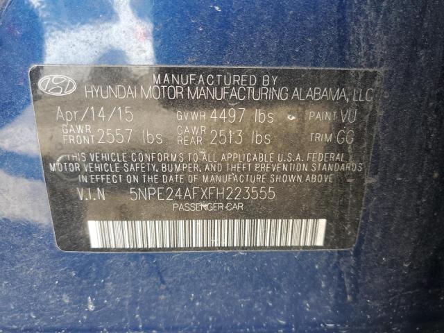 5NPE24AFXFH223555 - 2015 HYUNDAI SONATA SE BLUE photo 12