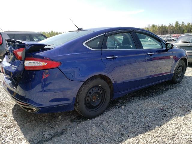 3FA6P0D94DR352816 - 2013 FORD FUSION TITANIUM BLUE photo 3