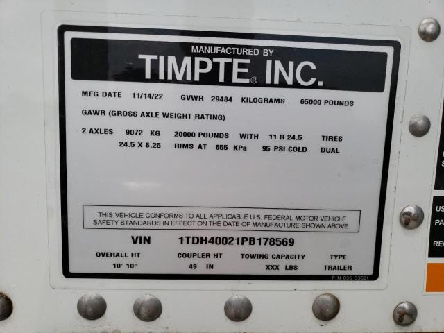 1TDH40021PB178569 - 2023 TIMP HOPPER TRL WHITE photo 10