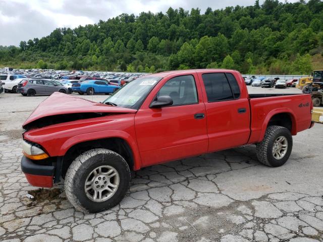 1D7HG38N44S608569 - 2004 DODGE DAKOTA QUAD SPORT RED photo 1