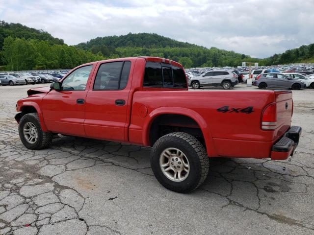 1D7HG38N44S608569 - 2004 DODGE DAKOTA QUAD SPORT RED photo 2