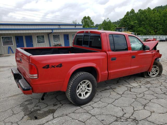 1D7HG38N44S608569 - 2004 DODGE DAKOTA QUAD SPORT RED photo 3