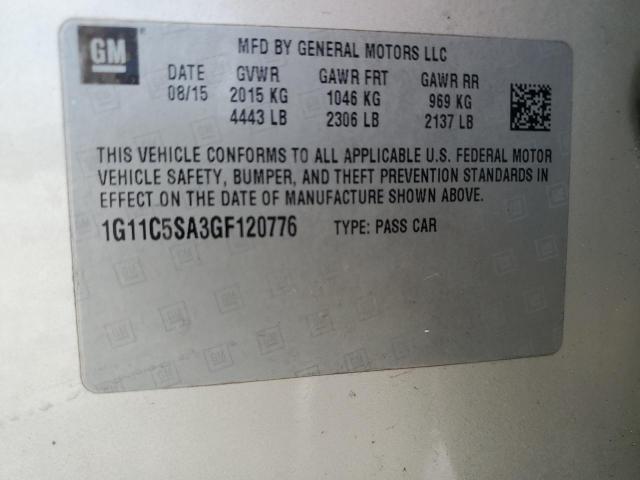 1G11C5SA3GF120776 - 2016 CHEVROLET MALIBU LIM LT 金色 照片 12