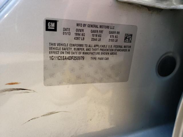 1G11C5SA4DF250979 - 2013 CHEVROLET MALIBU 1LT SILVER photo 12