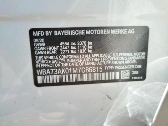 WBA73AK01M7G86815 - 2021 BMW 228XI WHITE photo 12