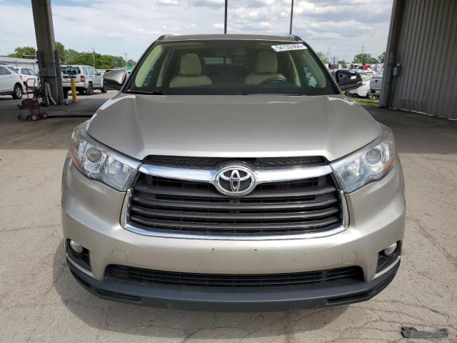 5TDJKRFH4FS120650 - 2015 TOYOTA HIGHLANDER XLE BEIGE photo 5