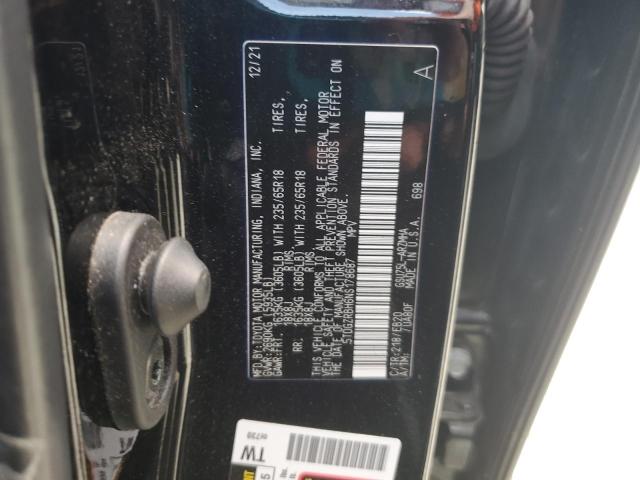 5TDGZRBH6NS178687 - 2022 TOYOTA HIGHLANDER XLE BLACK photo 13