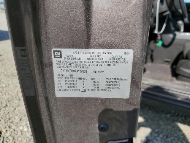 1GKLVKED0AJ122833 - 2010 GMC ACADIA SL GRAY photo 13