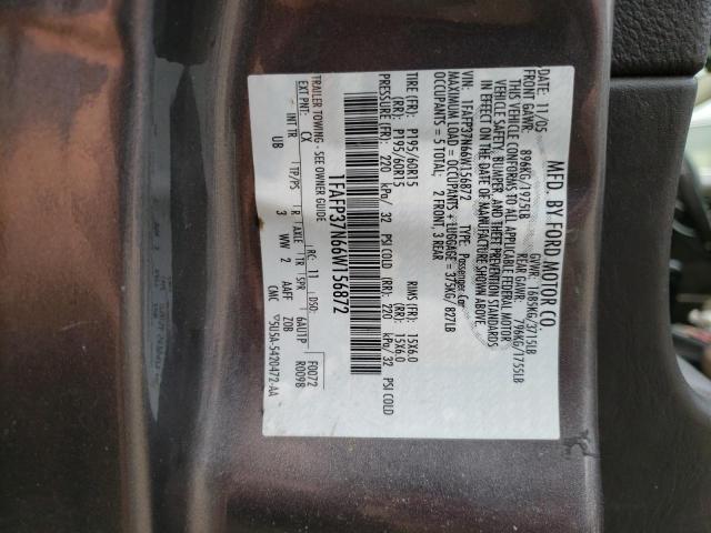 1FAFP37N66W156872 - 2006 FORD FOCUS ZX5 GRAY photo 12