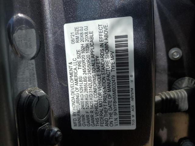 5FNYF8H55MB032479 - 2021 HONDA PASSPORT EXL فحمي صورة 13