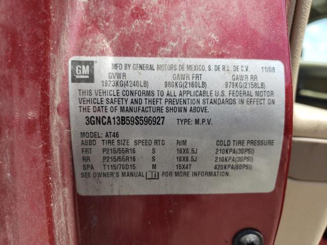 3GNCA13B59S596927 - 2009 CHEVROLET HHR LS 栗色 照片 13