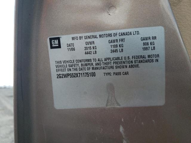 2G2WP552X71175100 - 2007 PONTIAC GRAND PRIX 金色 照片 13