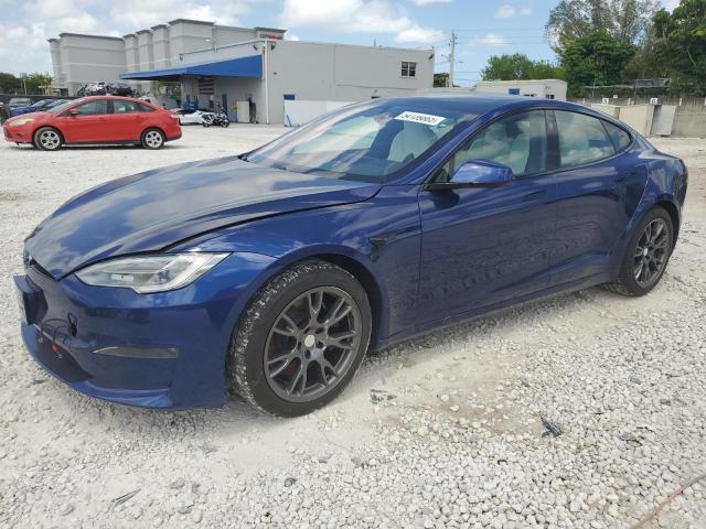 5YJSA1E50MF452893 - 2021 TESLA MODEL S BLUE photo 1