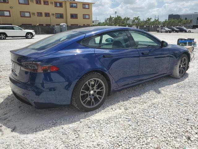 5YJSA1E50MF452893 - 2021 TESLA MODEL S BLUE photo 3