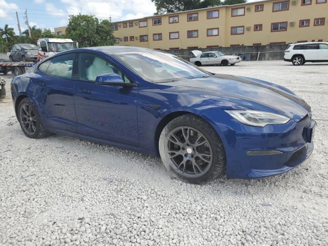 5YJSA1E50MF452893 - 2021 TESLA MODEL S BLUE photo 4