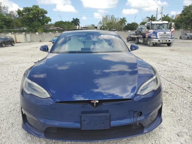 5YJSA1E50MF452893 - 2021 TESLA MODEL S BLUE photo 5