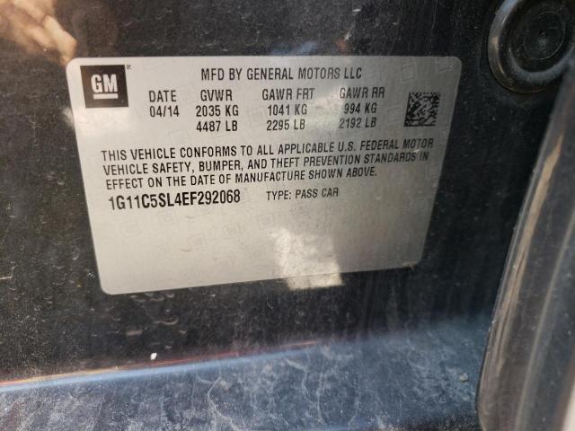 1G11C5SL4EF292068 - 2014 CHEVROLET MALIBU 1LT BLACK photo 12