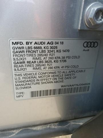 WA1VAAF75JD040026 - 2018 AUDI Q7 PRESTIGE 银色 照片 12