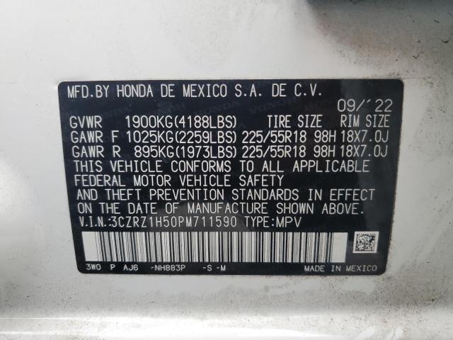 3CZRZ1H50PM711590 - 2023 HONDA HR-V SPORT WHITE photo 14