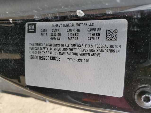 1G6DL1E32C0130208 - 2012 CADILLAC CTS PERFORMANCE COLLECTION BLACK photo 12