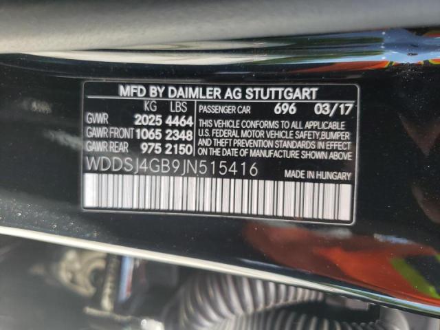 WDDSJ4GB9JN515416 - 2018 MERCEDES-BENZ CLA 250 4MATIC BLACK photo 13