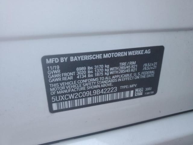 5UXCW2C09L9B42223 - 2020 BMW X7 XDRIVE40I WHITE photo 13