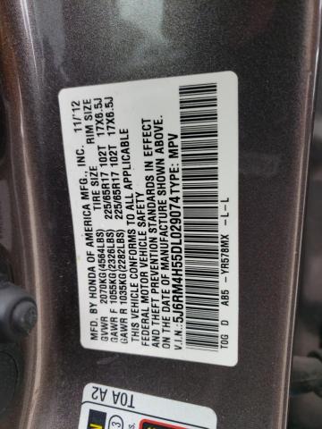 5J6RM4H55DL029074 - 2013 HONDA CR-V EX BROWN photo 12