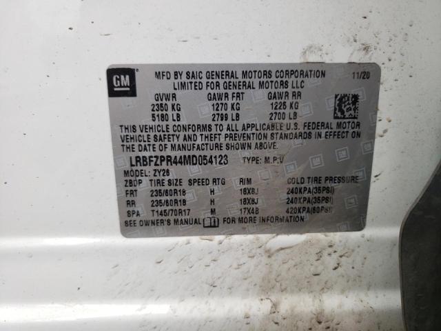 LRBFZPR44MD054123 - 2021 BUICK ENVISION ESSENCE WHITE photo 12