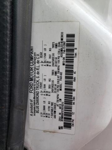 3FRWX65FX7V516215 - 2007 FORD F650 SUPER DUTY WHITE photo 10